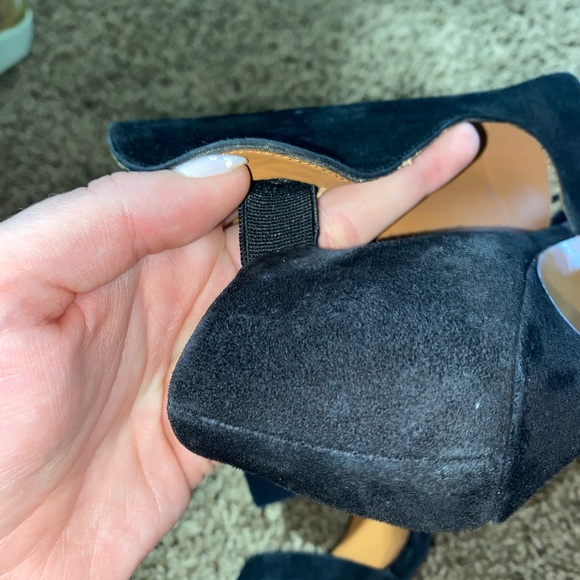 & other stories Black Suede Cut Out Strappy Black Sandal Heels - Picture 9 of 11